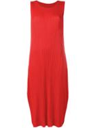 Pleats Please By Issey Miyake Pleated Shift Dress, Women's, Size: 3, Red, Polyester