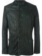 Giorgio Brato Leather Jacket, Men's, Size: 52, Green, Nylon/cotton/leather