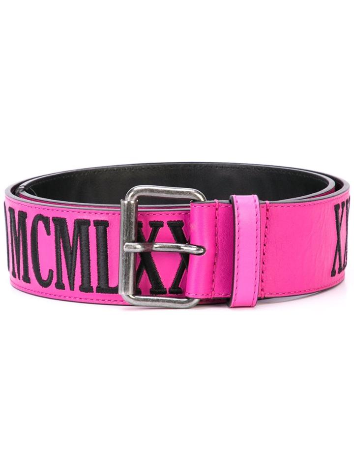 Moschino Embroidered Belt - Pink