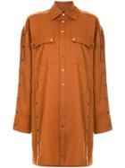 Rokh Snap Button Overshirt - Orange