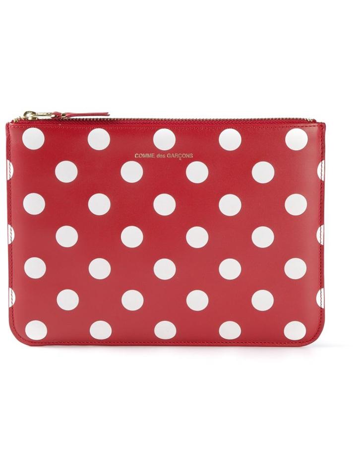Comme Des Garçons Wallet 'polka Dots Printed' Pouch