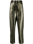 Derek Lam 10 Crosby Persis Silk Lame Utility Trouser - Black