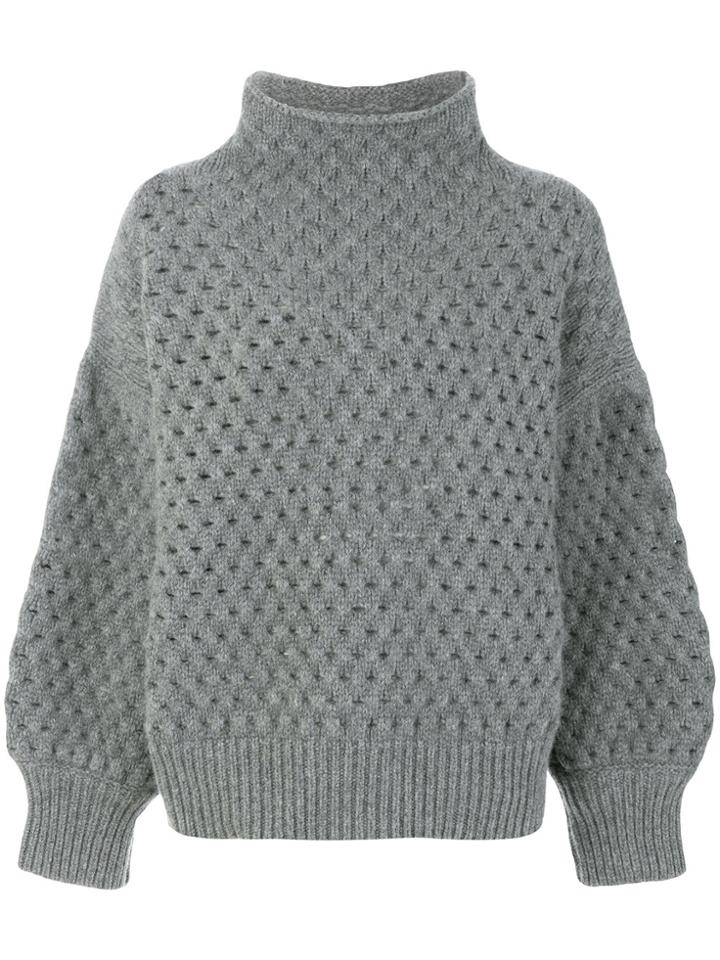 Zanone Stand-up Collar Jumper - Grey