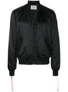 Route Des Garden Crisscross Trim Bomber Jacket - Black