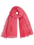 Burberry Embroidered Cashmere Cotton Scarf - Pink & Purple