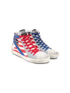Golden Goose Deluxe Brand Kids Usa Flag Sneakers - Red