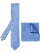 Canali Tie And Pocket Square Set - Blue