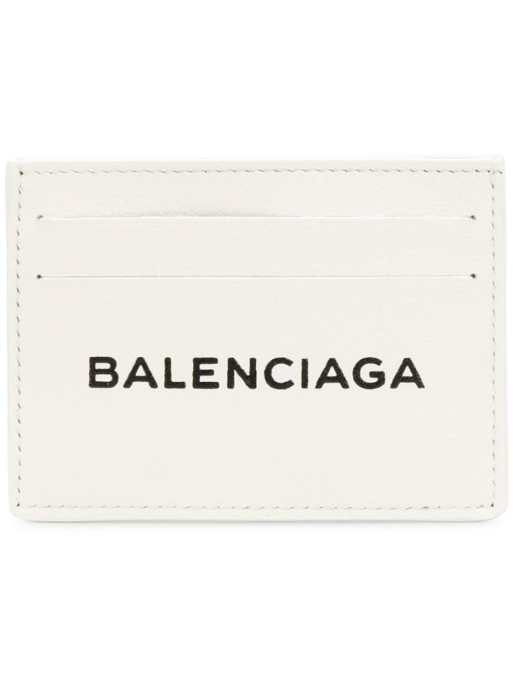 Balenciaga Logo Printed Cardholder - White