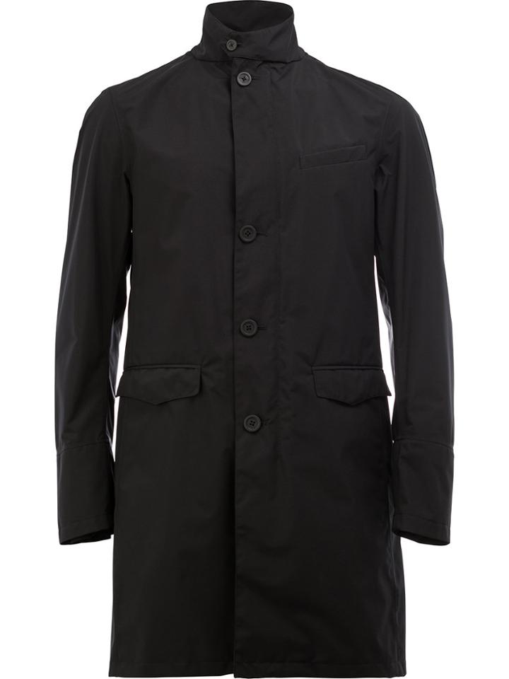 Herno Buttoned Mid-length Coat - Black