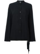 Helmut Lang Mandarin Neck Shirt, Women's, Size: Medium, Black, Viscose