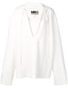 Mm6 Maison Margiela Oversized Knitted Top - White