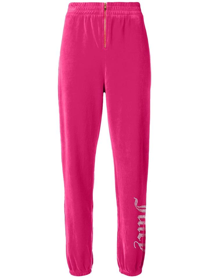 Juicy Couture Swarovski Personalisable Velour Track Pants - Pink