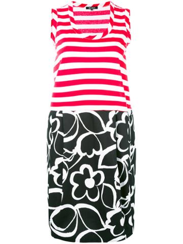 Garpart Contrast Pattern Dress, Women's, Size: Medium, Red, Cotton