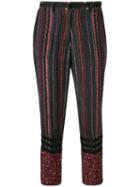Nº21 Floral Stripe Cropped Trousers - Multicolour
