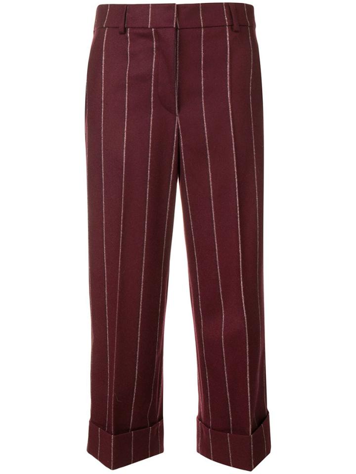 Thom Browne Shadow Stripe Flannel Sack Trousers - Red