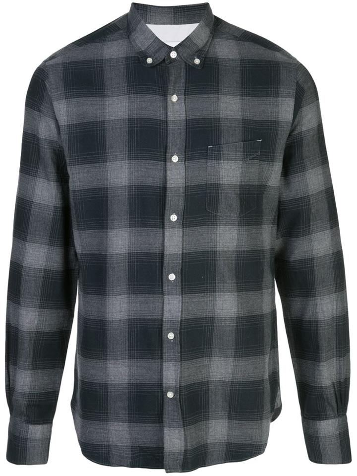 Officine Generale Plaid Long-sleeve Shirt - Black