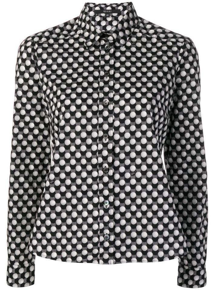 Gucci Vintage Polka Dot Printed Shirt - Grey