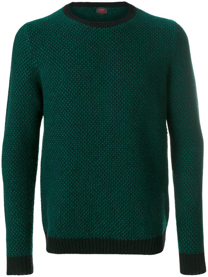 Mp Massimo Piombo Contrast Hem Sweater - Green