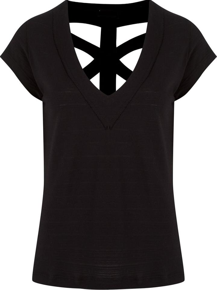 Andrea Bogosian V-neck Blouse, Women's, Size: G, Black, Cotton