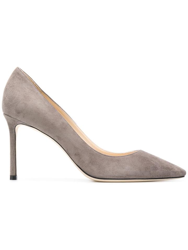 Jimmy Choo Jimmy Choo Romy85sue Darkgrey Leather/fur/exotic