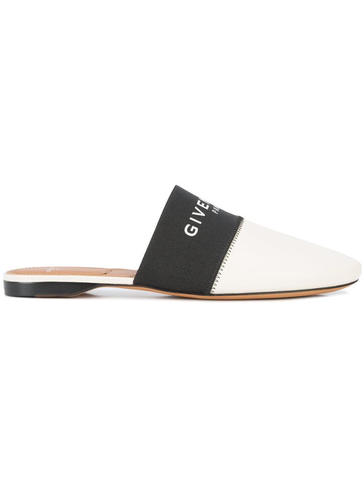 Givenchy Pointed Toe Logo Mules - Black