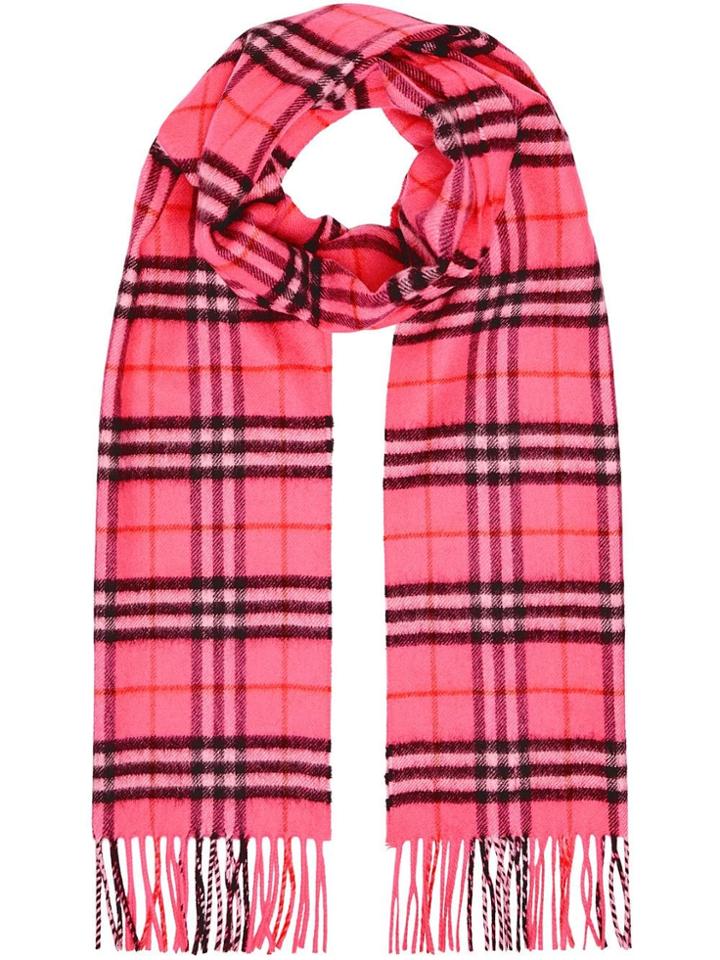 Burberry Classic Vintage Check Cashmere Scarf - Pink & Purple