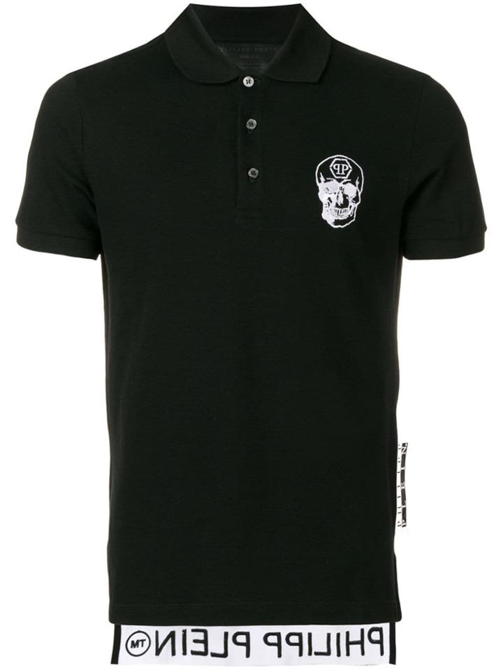 Philipp Plein Chest Skull Polo Shirt - Black