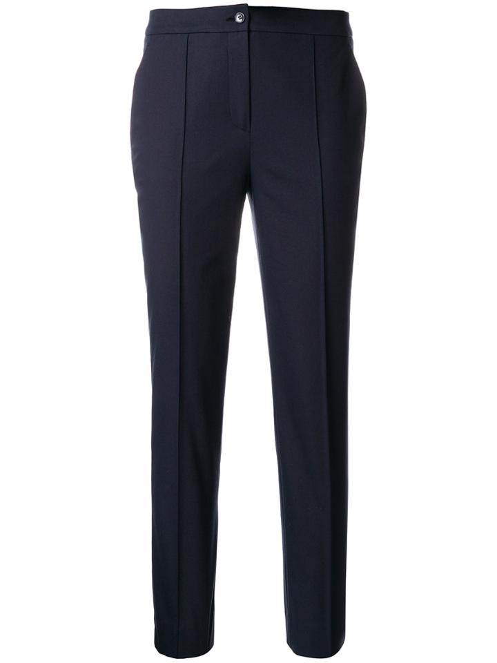 Jil Sander Navy Cropped Tailored Trousers - Blue