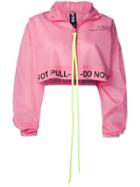 Mia-iam Contrast Zip Cropped Jacket - Pink