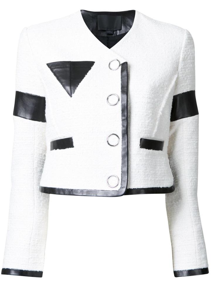 Alexander Wang Cropped Jacket With Triangle Chest Pocket - White