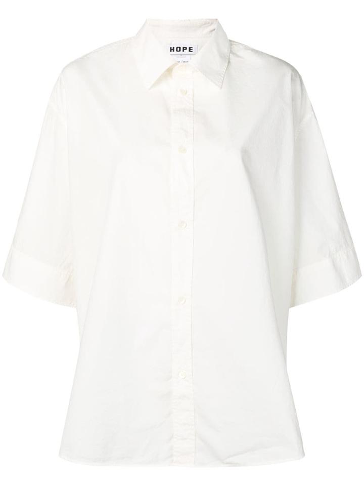 Hope Oversized Plain Shirt - White