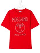 Moschino Kids Studded Logo T-shirt - Red