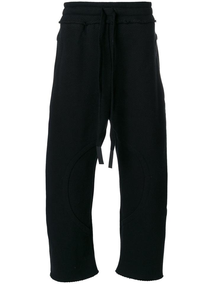 Lost & Found Ria Dunn - Drop-crotch Cropped Sweatpants - Men - Cotton/polyamide/viscose/wool - M, Black, Cotton/polyamide/viscose/wool