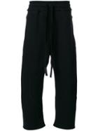 Lost & Found Ria Dunn - Drop-crotch Cropped Sweatpants - Men - Cotton/polyamide/viscose/wool - M, Black, Cotton/polyamide/viscose/wool