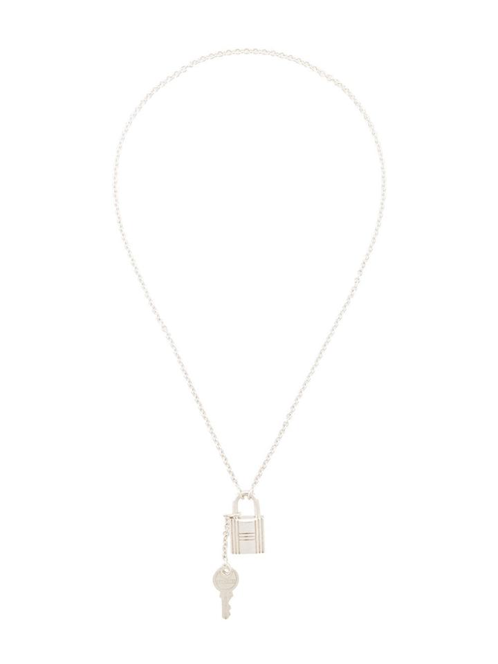 Hermès Pre-owned H Logos Silver Chain Cadena Motif Pendant Necklace -
