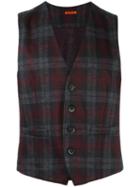 Barena Plaid Waistcoat, Men's, Size: 48, Red, Virgin Wool