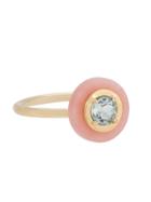 Sauer 18kt Yellow Gold Round Rubelite And Tourmaline Ring