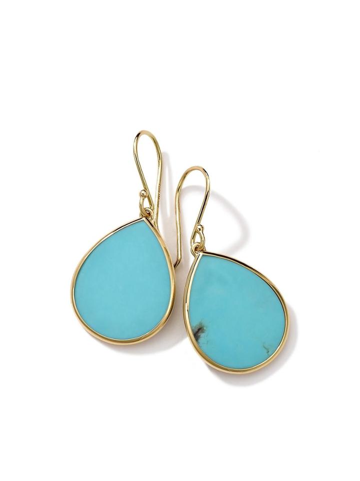 Ippolita 18kt Yellow Gold Small Polished Rock Candy Teardrop Turquoise
