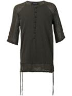 Andrea Ya'aqov Paneled T-shirt, Men's, Size: Small, Brown, Cotton/linen/flax