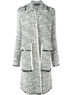 Rochas Oversized Coat, Women's, Size: 40, White, Silk/virgin Wool