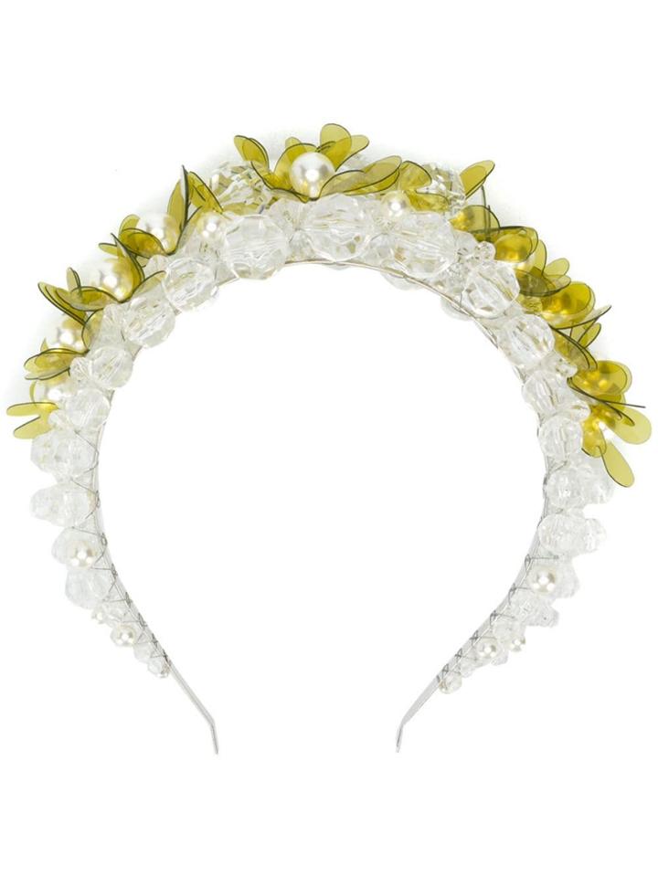 Simone Rocha Embellished Floral Headband - Neutrals
