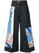 Emilio Pucci Cropped Wide-leg Jeans - Blue