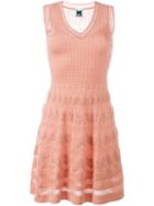 M Missoni V-neck Knit Dress, Women's, Size: 38, Pink/purple, Polyester/viscose/virgin Wool