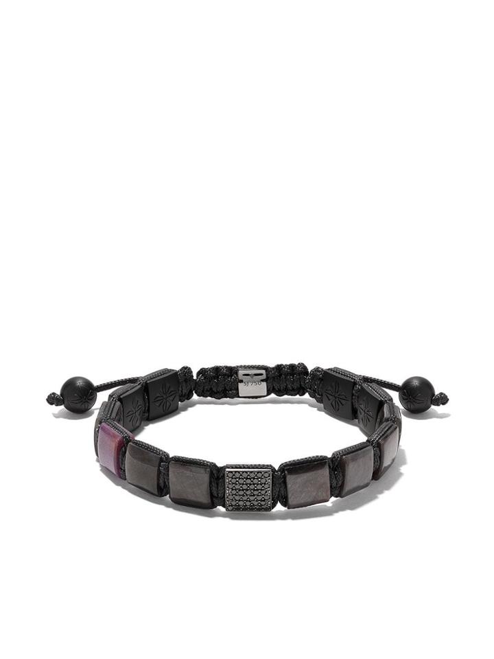 Shamballa Jewels 18kt White Gold And Diamond Lock Beaded Bracelet -