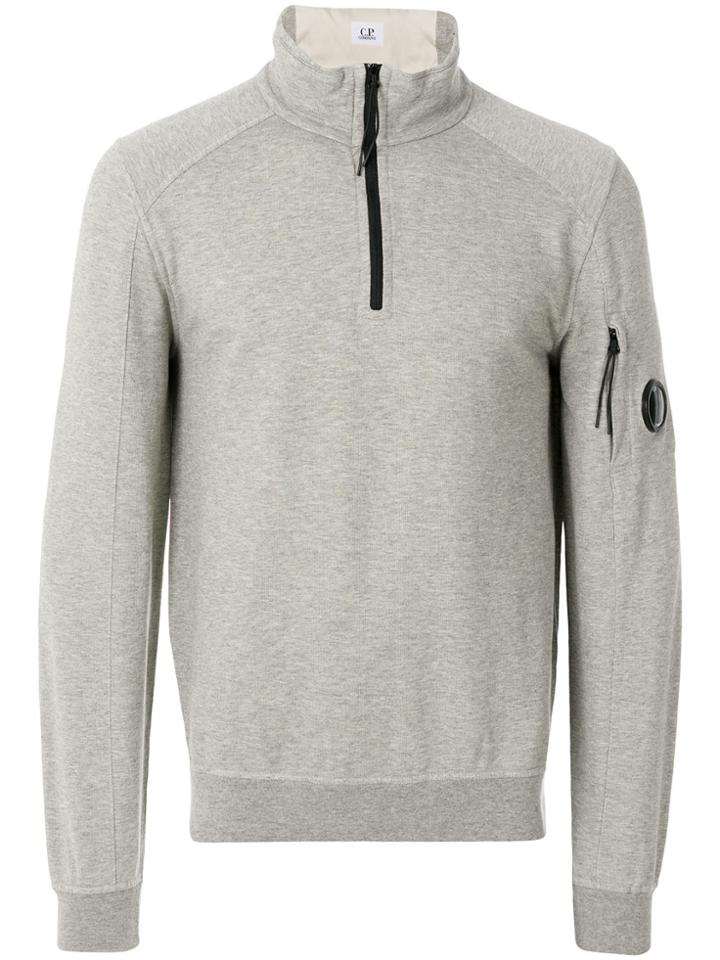 Cp Company Zipped Collar Sweatshirt - Grey