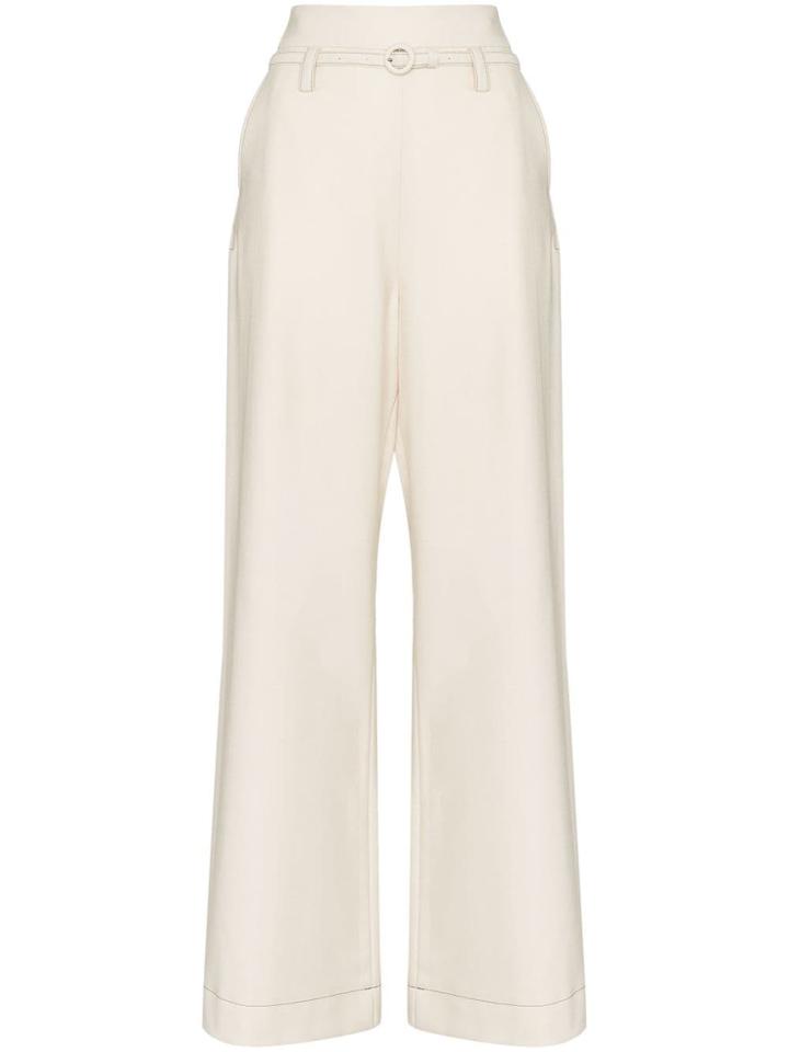 Marni Wide-leg Belted Trousers - White