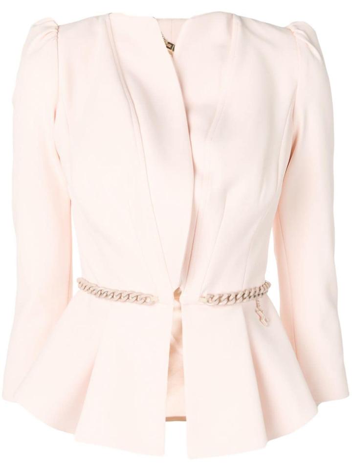 Elisabetta Franchi Belted Blazer Jacket - Pink
