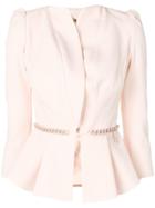 Elisabetta Franchi Belted Blazer Jacket - Pink