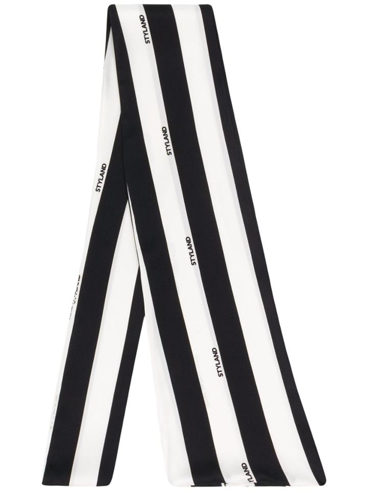 Styland Logo Printed Scarf - Black