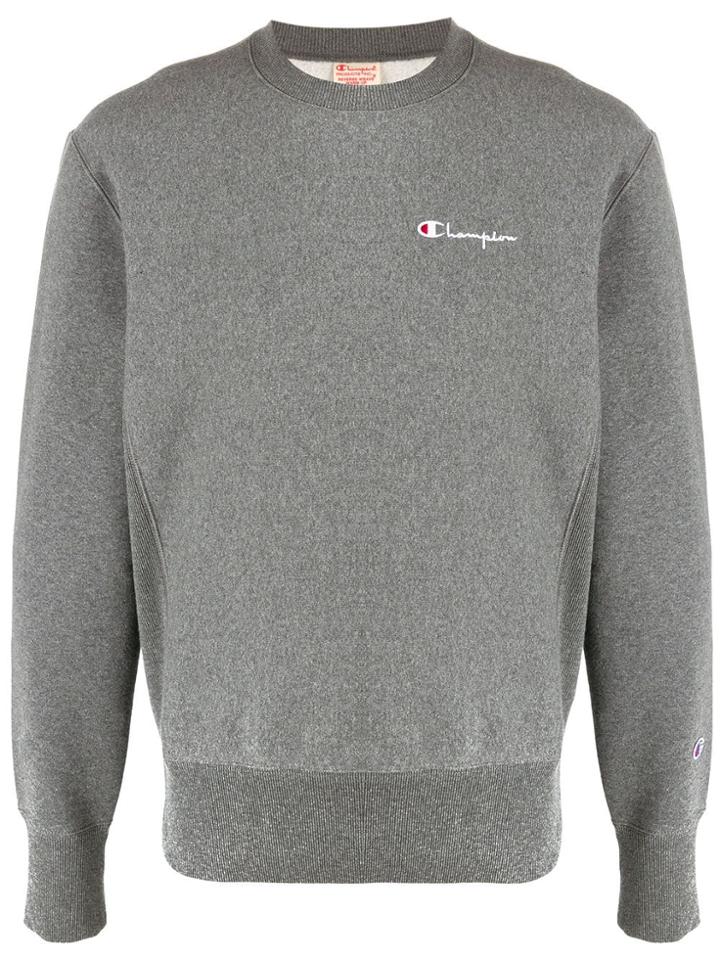Champion Small Script Crewneck Sweatshirt - Grey